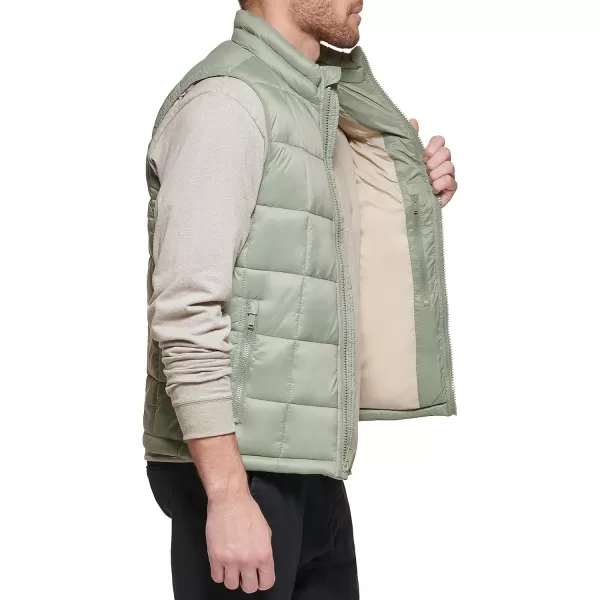 Dockers Mens Box Quilted Puffer VestGreen