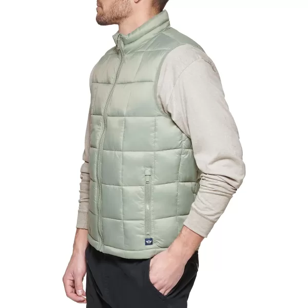 Dockers Mens Box Quilted Puffer VestGreen