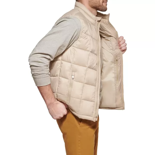 Dockers Mens Box Quilted Puffer VestKhaki