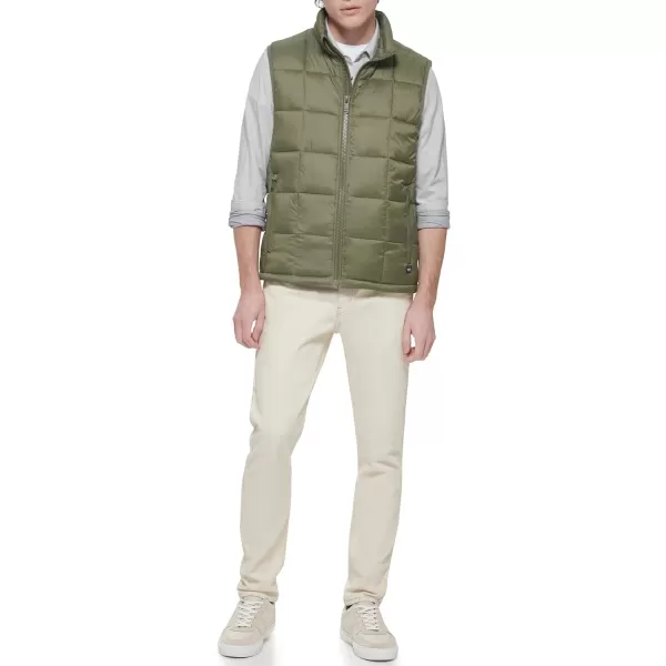 Dockers Mens Box Quilted Puffer VestOlive