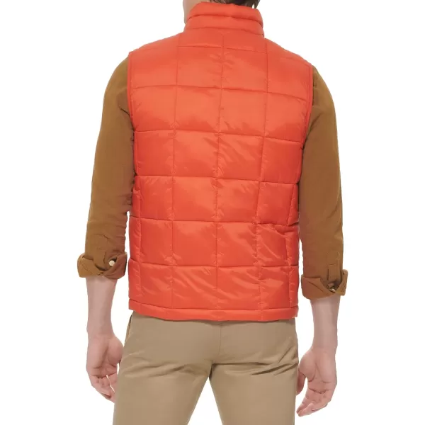 Dockers Mens Box Quilted Puffer VestRed Clay