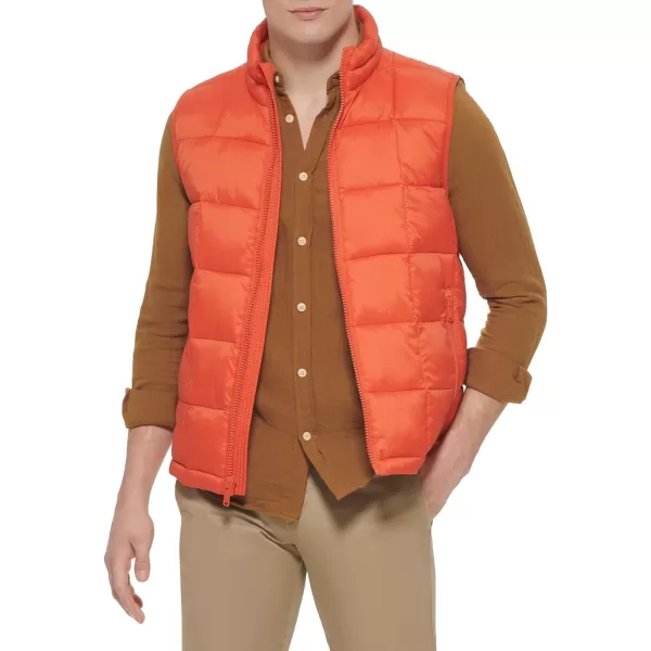 Dockers Mens Box Quilted Puffer VestRed Clay