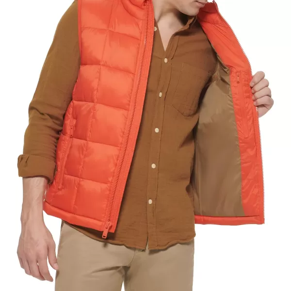 Dockers Mens Box Quilted Puffer VestRed Clay