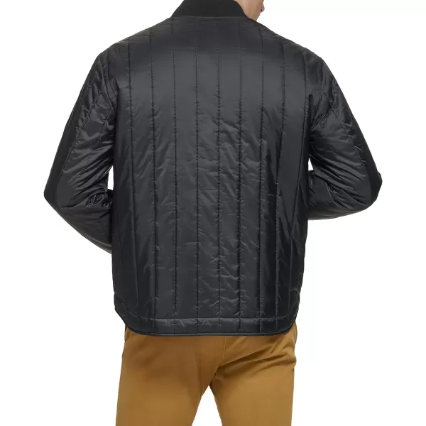 Dockers Mens Channel Quilted Open Bottom Bomber JacketBlack