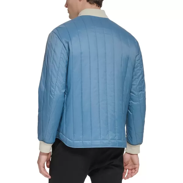 Dockers Mens Channel Quilted Open Bottom Bomber JacketBlue