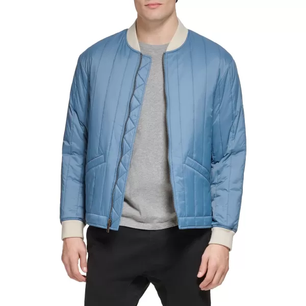 Dockers Mens Channel Quilted Open Bottom Bomber JacketBlue