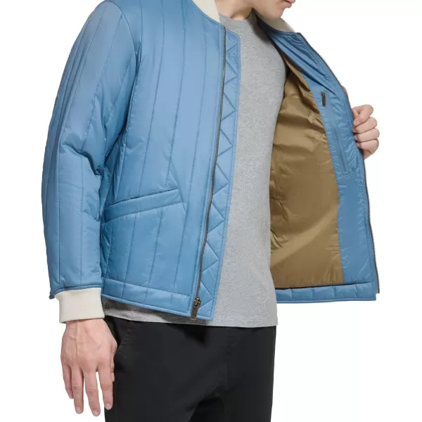 Dockers Mens Channel Quilted Open Bottom Bomber JacketBlue