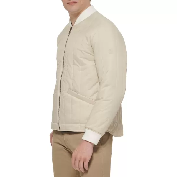 Dockers Mens Channel Quilted Open Bottom Bomber JacketKhaki