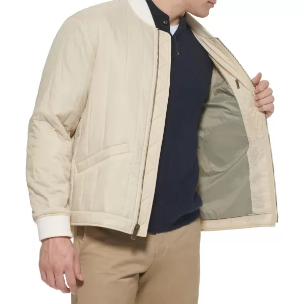 Dockers Mens Channel Quilted Open Bottom Bomber JacketKhaki