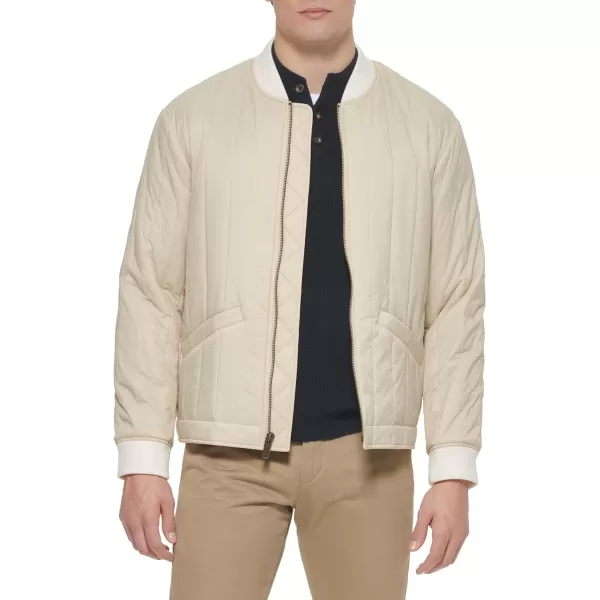 Dockers Mens Channel Quilted Open Bottom Bomber JacketKhaki