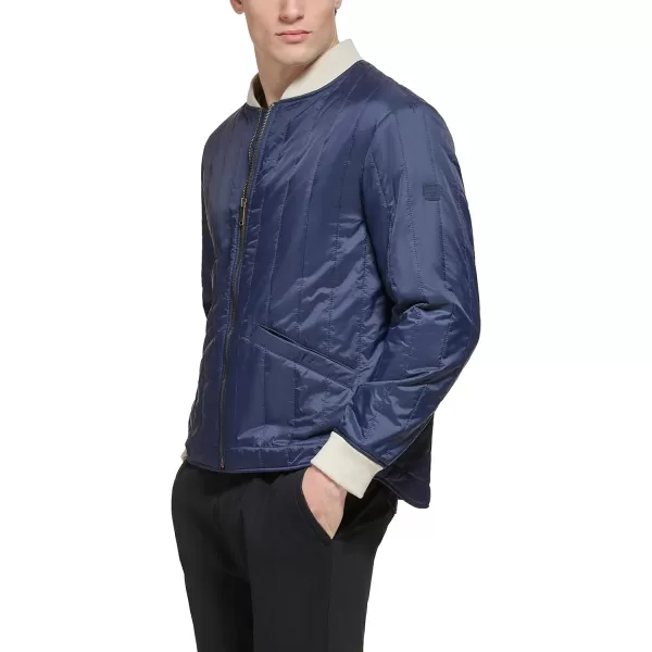 Dockers Mens Channel Quilted Open Bottom Bomber JacketNavy