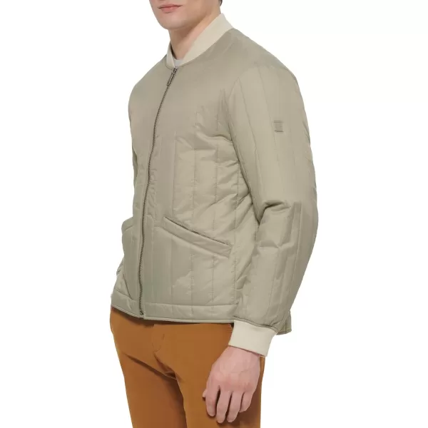 Dockers Mens Channel Quilted Open Bottom Bomber JacketSage