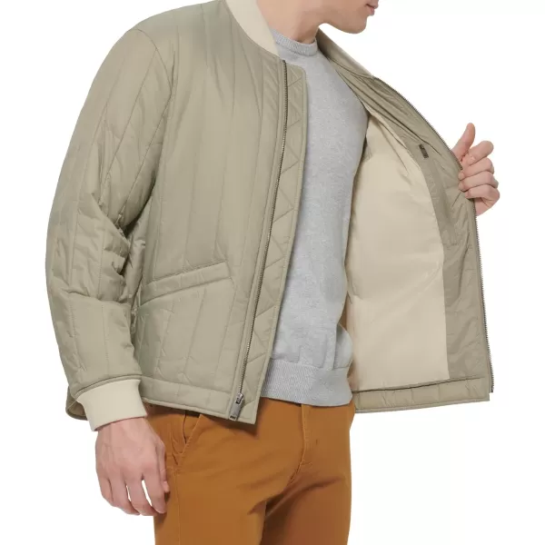 Dockers Mens Channel Quilted Open Bottom Bomber JacketSage