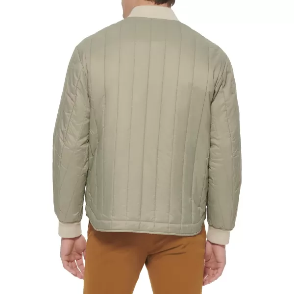 Dockers Mens Channel Quilted Open Bottom Bomber JacketSage