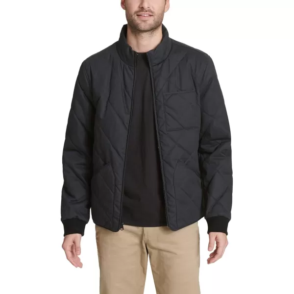 Dockers Mens Coated Cotton Diamond Quilted JacketBlack