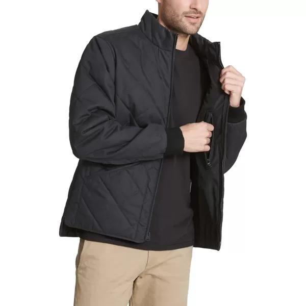 Dockers Mens Coated Cotton Diamond Quilted JacketBlack