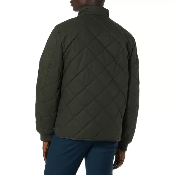 Dockers Mens Coated Cotton Diamond Quilted JacketOlive