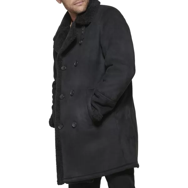 Dockers Mens Faux Shearling Midlength OvercoatBlack