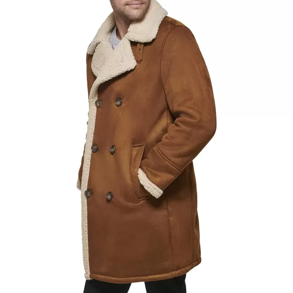 Dockers Mens Faux Shearling Midlength OvercoatCognac