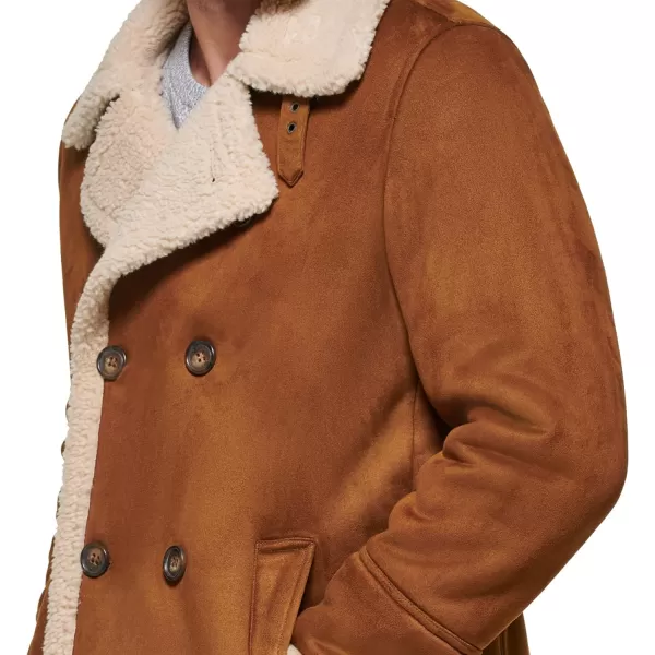 Dockers Mens Faux Shearling Midlength OvercoatCognac