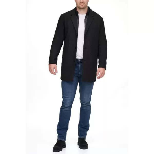 Dockers Mens Henry Wool Blend Top CoatBig amp Tall Black