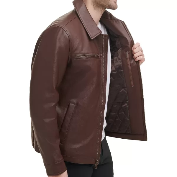 Dockers Mens James Faux Leather JacketSienna Brown W Chest Zip