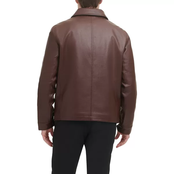 Dockers Mens James Faux Leather JacketSienna Brown W Chest Zip