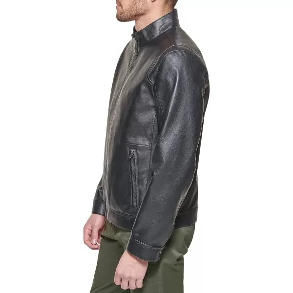 Dockers Mens The Dylan Faux Leather Racer JacketBlack