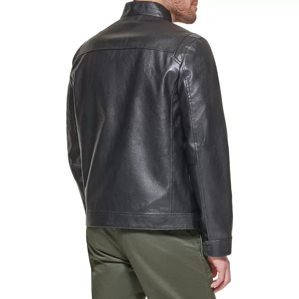 Dockers Mens The Dylan Faux Leather Racer JacketBlack