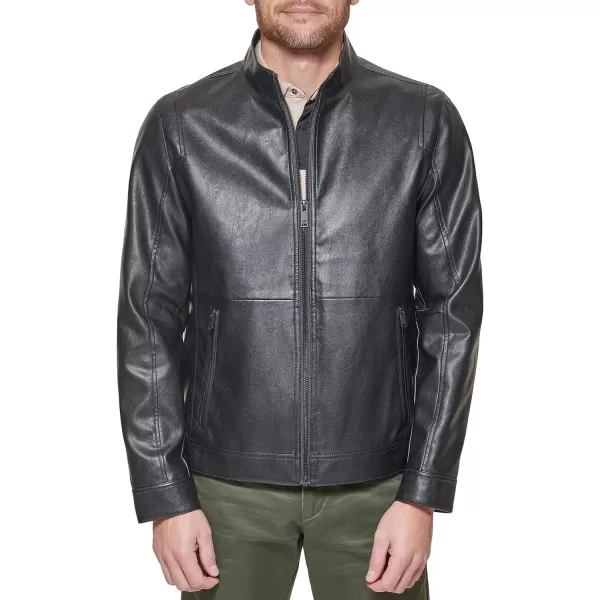 Dockers Mens The Dylan Faux Leather Racer JacketBlack