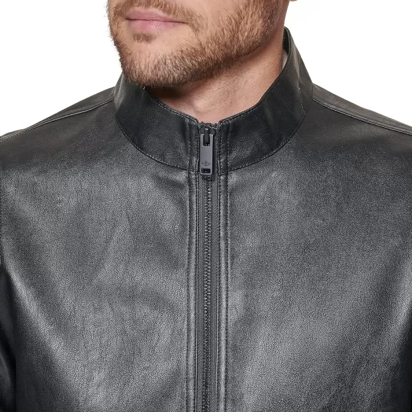 Dockers Mens The Dylan Faux Leather Racer JacketBlack