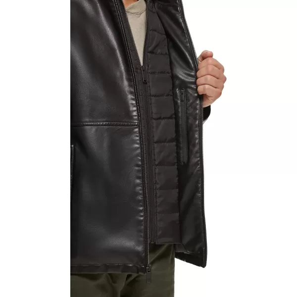 Dockers Mens The Dylan Faux Leather Racer JacketBlack With Bib