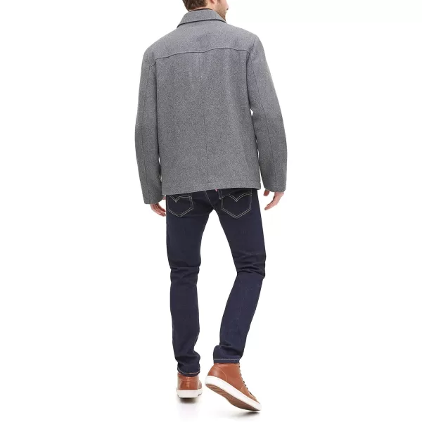 Dockers Mens Wool Blend Open Bottom Jacket with Quilted BibLight GreySoftshell Bib