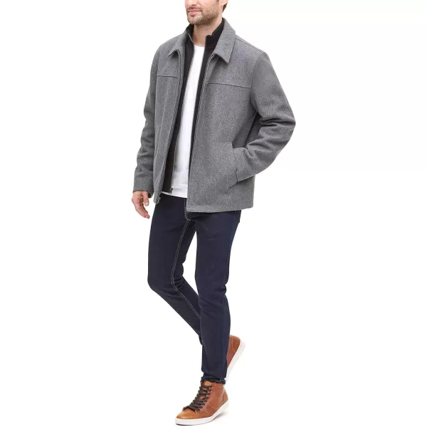 Dockers Mens Wool Blend Open Bottom Jacket with Quilted BibLight GreySoftshell Bib