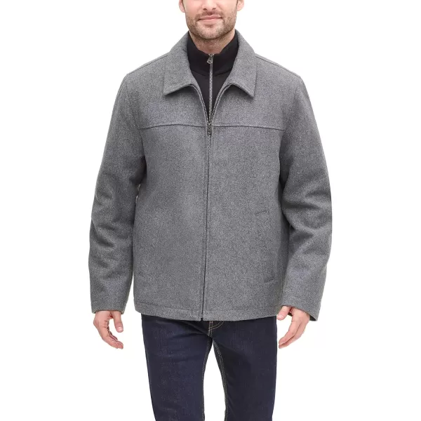 Dockers Mens Wool Blend Open Bottom Jacket with Quilted BibLight GreySoftshell Bib