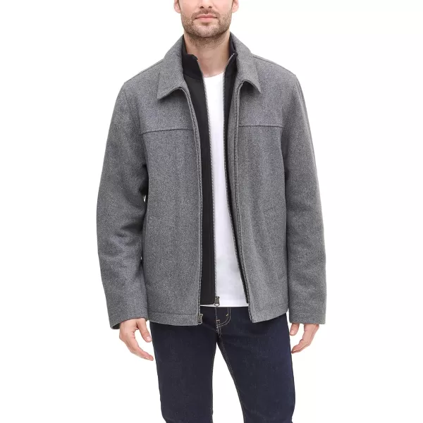 Dockers Mens Wool Blend Open Bottom Jacket with Quilted BibLight GreySoftshell Bib