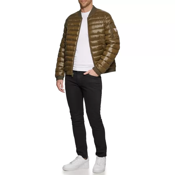 GUESS Mens Light Weight Bomber JacketOlive