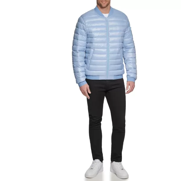 GUESS Mens Light Weight Bomber JacketPowder Blue