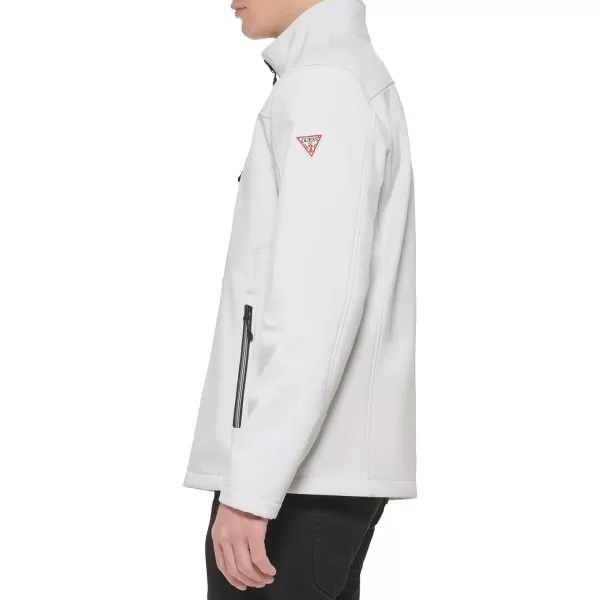 GUESS Mens Softshell Long Sleeve 1 Chest Pocket JacketWhite