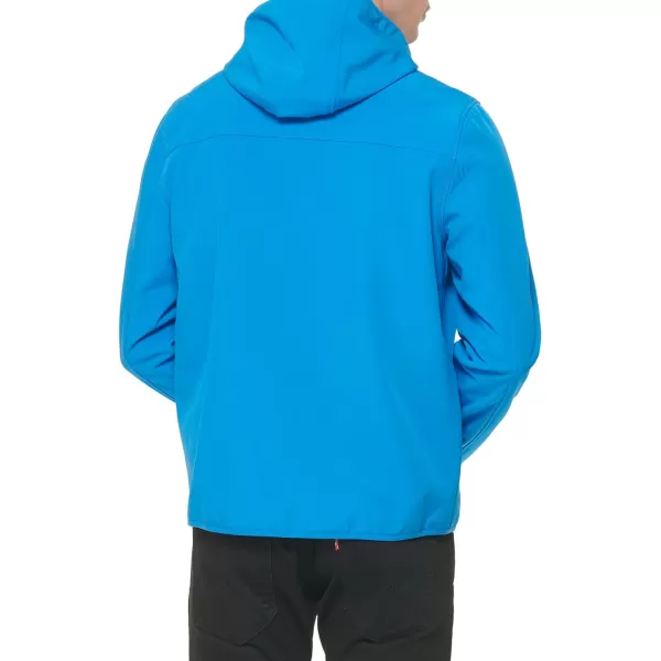 GUESS Mens Softshell Long Sleeve Hood JacketAqua