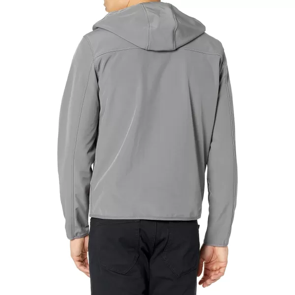 GUESS Mens Softshell Long Sleeve Hood JacketCharcoal