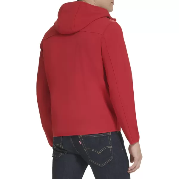 GUESS Mens Softshell Long Sleeve Hood JacketFire Red