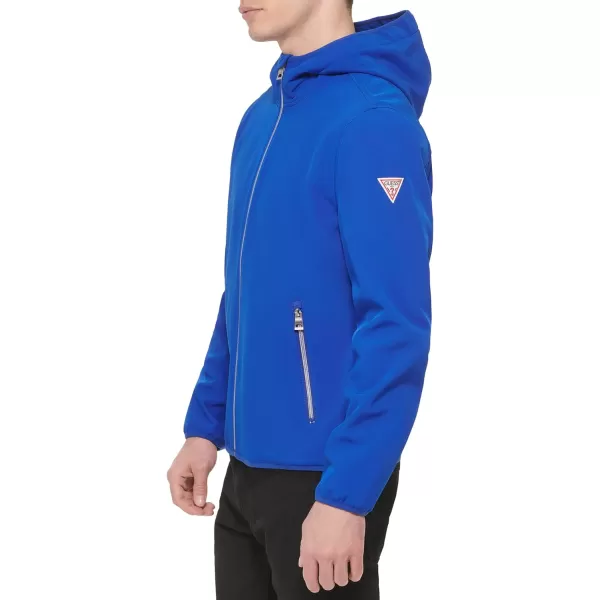 GUESS Mens Softshell Long Sleeve Hood JacketIndigo