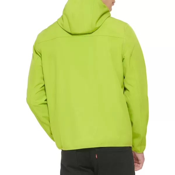 GUESS Mens Softshell Long Sleeve Hood JacketLime