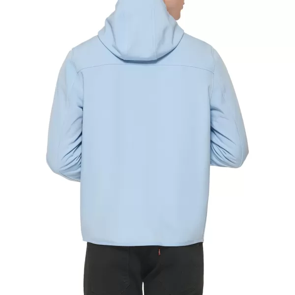 GUESS Mens Softshell Long Sleeve Hood JacketPowder Blue