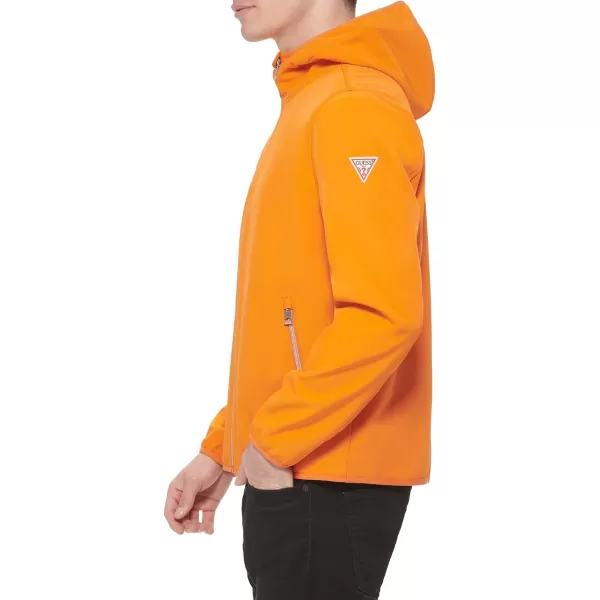 GUESS Mens Softshell Long Sleeve Hood JacketPumpkin