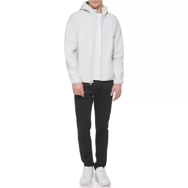 GUESS Mens Softshell Long Sleeve Hood JacketWhite