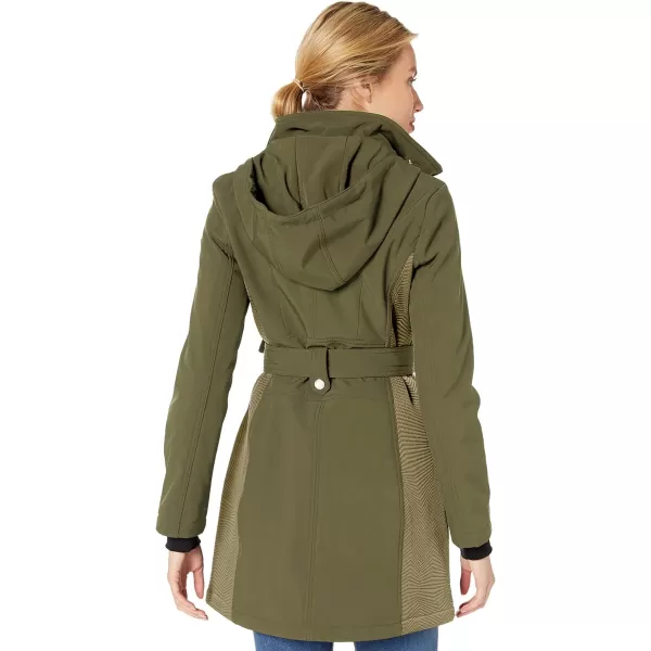 GUESS Softshell Coat Casual Transitional Jacket for Women Fall to Winter WardrobeCargo Green