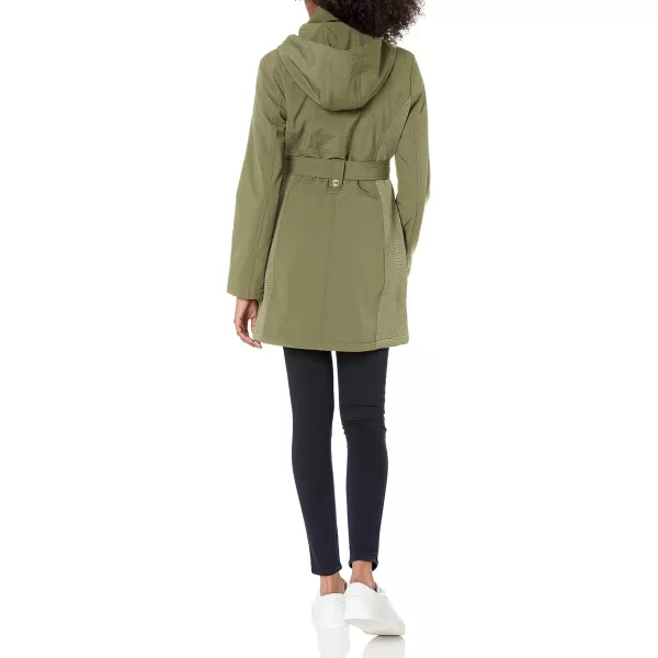 GUESS Softshell Coat Casual Transitional Jacket for Women Fall to Winter WardrobeCargo Green