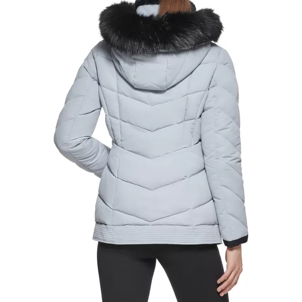 GUESS Womens Cold Weather Hooded Puffer CoatSterling